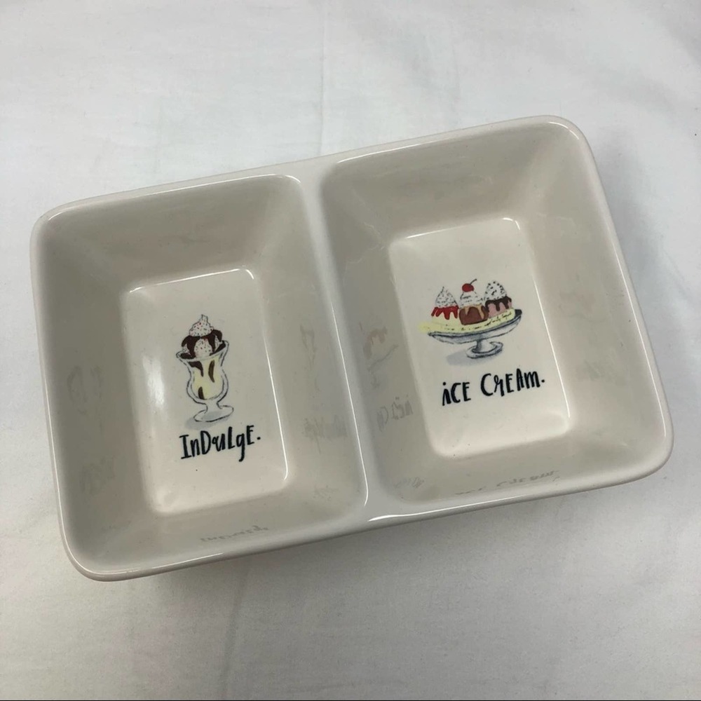 Rae Dunn Rare Divided Treat or Trinket Dish